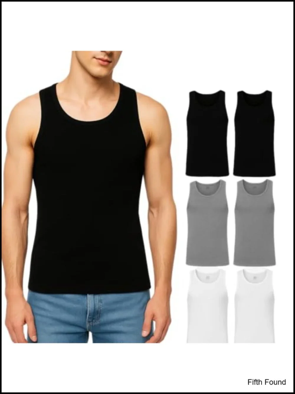 Men's Athletic Fit Cotton Tank Tops 6 Pack Sleeveless Undershirts